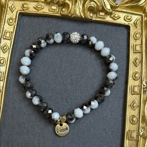Erimish Glass Beaded Bracelet with Gold Charm